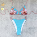 Fresh Three Point Bikini Strap Backless Split Swimsuit Women