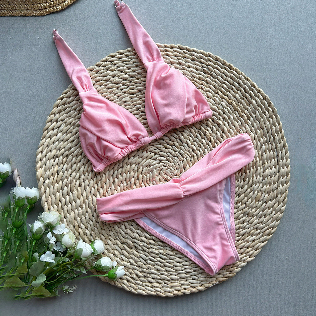 Bikini Sexy Bikini Solid Color Split Women Swimsuit Women